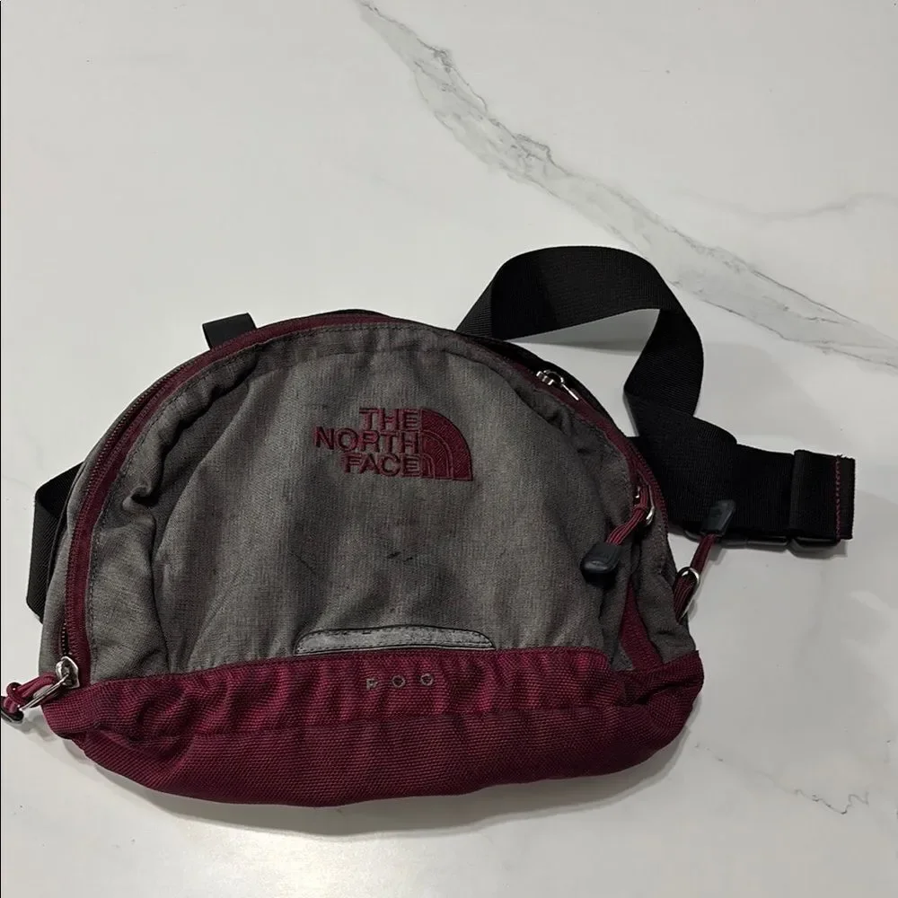 The North Face Gray and Burgundy Men's Bag